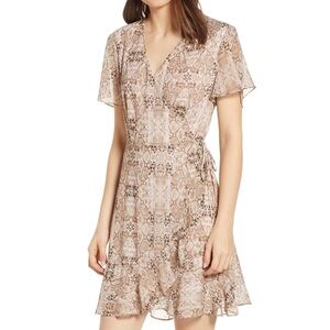 All in Favor Snake Print Wrap Dress